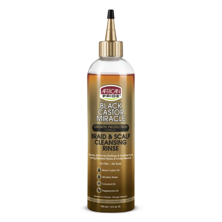African Pride Black Castor Miracle Braid & Scalp Cleansing Rinse 355ml