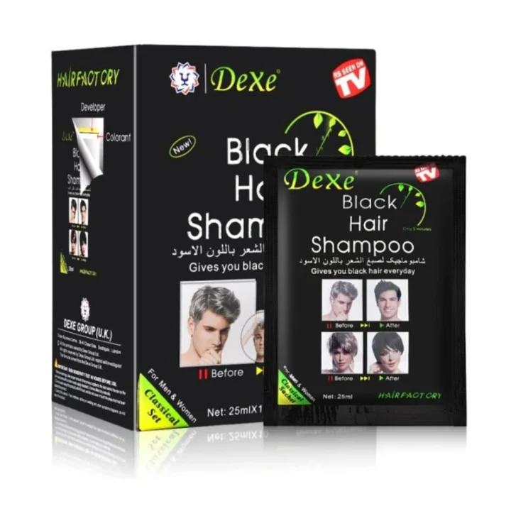 Dexe Black Hair Colour Shampoo 25ml Sachets x10